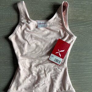 Capezio tank leotard with ballet leg line. Pink, size small (toddler)